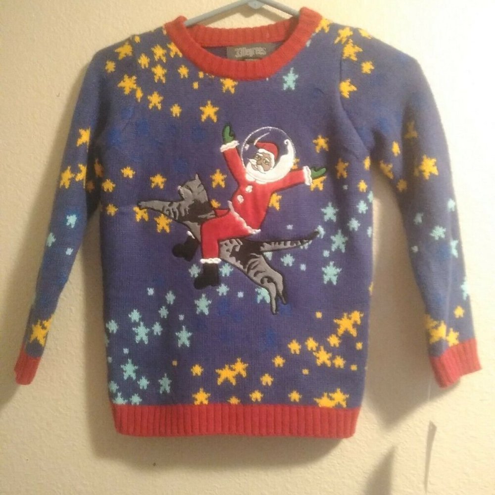 Girls 33Degrees Ugly Christmas Sweater Size L (6)